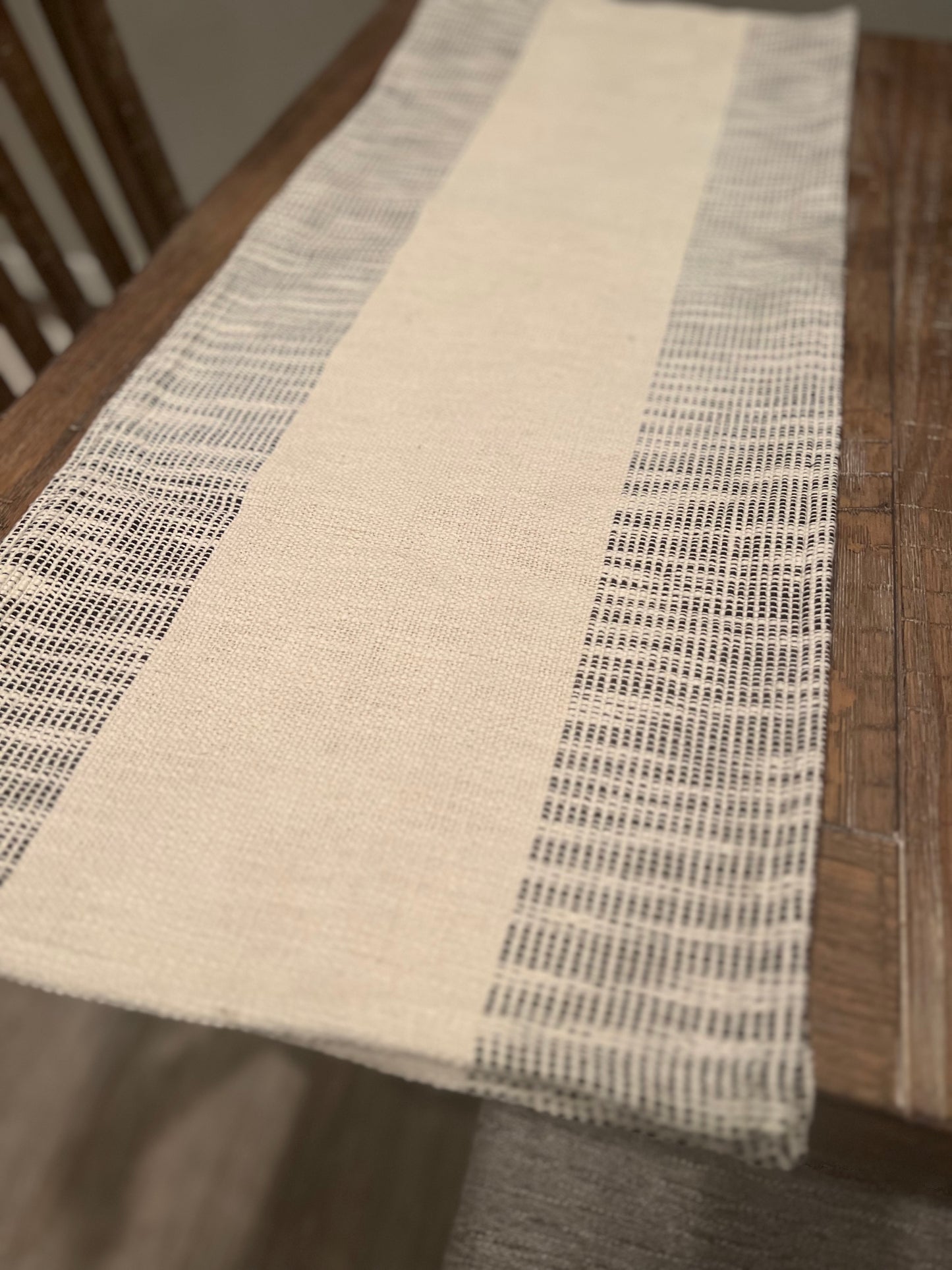 White/ Black Table Runner