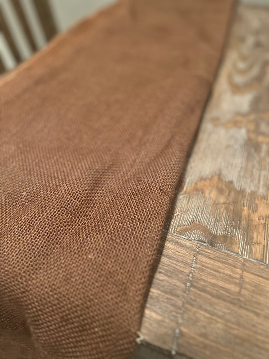 Brown Wide Burlap Runner