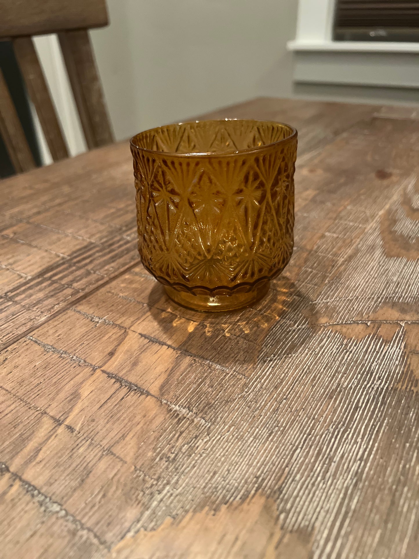 Amber Floral Votive