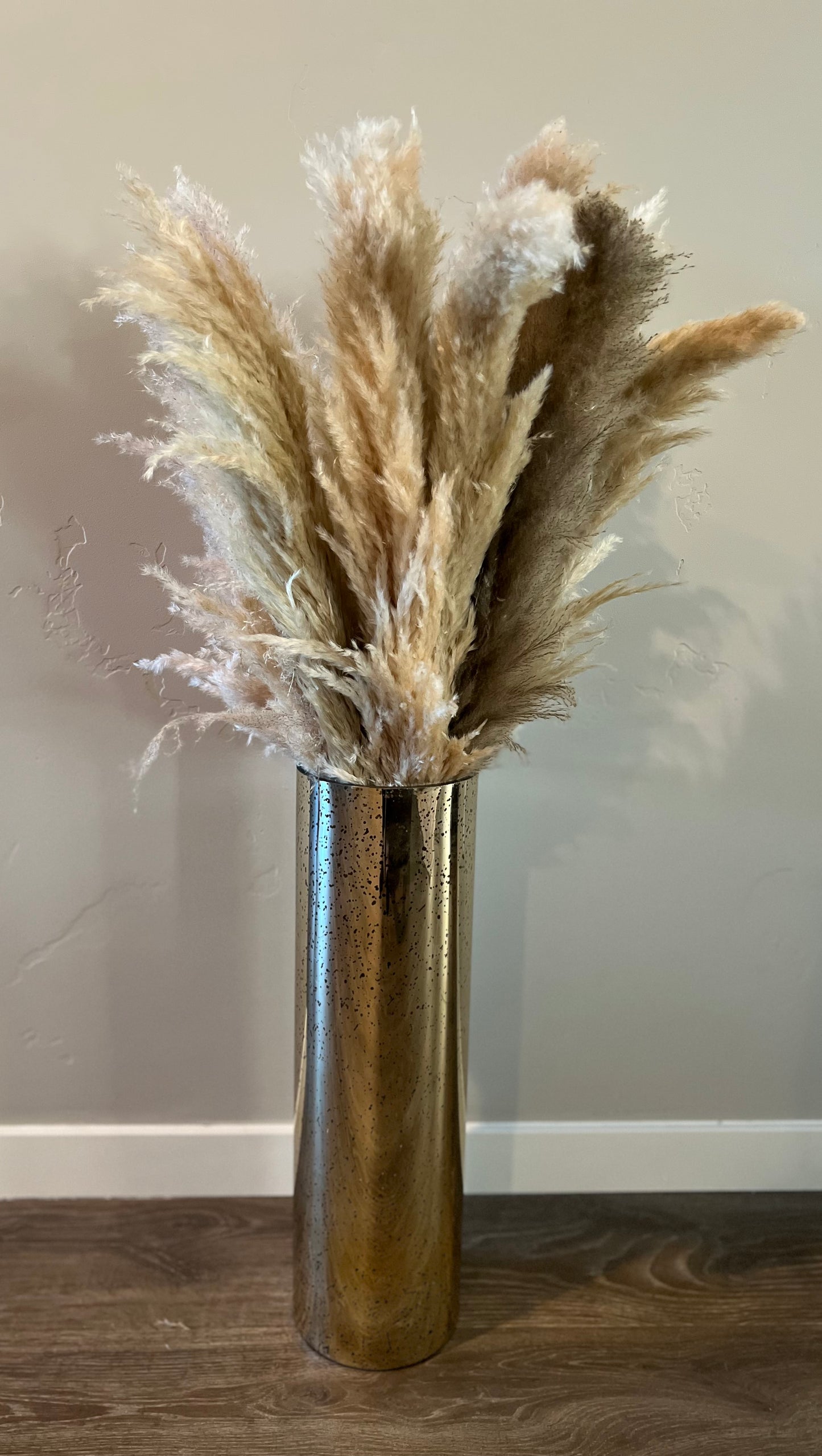 Tall Gold Vase w/ Pampas