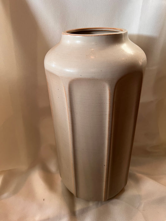 Tall Taupe Floor Vase